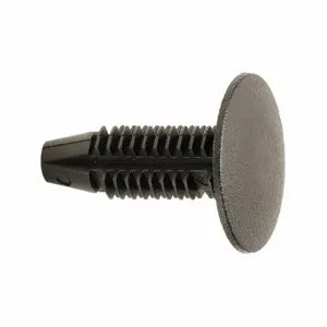 GRAINGER 5ZDW5 Push-In Rivet, Domed Rivet Head, Ribbed Shank, Plastic, Black, 22 mm Rivet Length, 15 PK | CQ3YDV