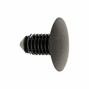 GRAINGER 5ZLY9 Push-In Rivet, Domed Rivet Head, Ribbed Shank, Plastic, Black, 9.5 mm Rivet Dia, 25 PK | CQ3YDZ