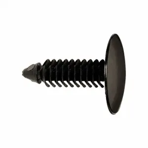 GRAINGER 5ZLZ6 Push-In Rivet, Domed Rivet Head, Ribbed Shank, Plastic, Black, 7.5 mm Rivet Dia, 25 PK | CQ3YDX