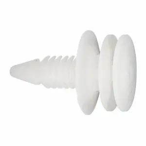 GRAINGER 5ZMC5 Push-In Rivet, Domed Rivet Head, Ribbed Shank, Plastic, White, 20.63 mm Rivet Length | CQ3YEP