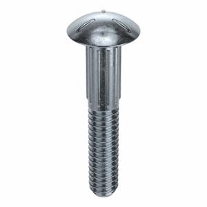 GRAINGER 5ZMT0 Carriage Bolt, Ribbed, Steel, Grade 5, Zinc Plated, 3/8 Inch-16 Thread Size, 1 Inch Length | CP8VCF