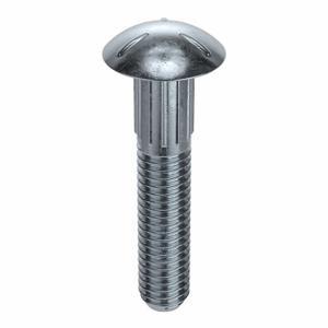 GRAINGER 5ZMT3 Carriage Bolt, Ribbed, Grade 5, Zinc Plated, 3/8 Inch-16 Thread Size, 2 1/2 Inch Length | CP8VBK
