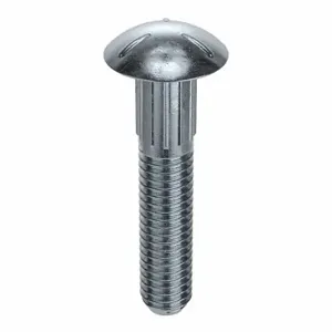 GRAINGER 5ZMT3 Carriage Bolt, Ribbed, Grade 5, Zinc Plated, 3/8 Inch-16 Thread Size, 2 1/2 Inch Length | CP8VBK