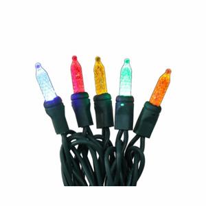 GRAINGER 60RG16 LED-Weihnachtslichterkette, 25 Fuß Lichterkette, 50 LEDs, Blau/Grün/Orange/Rot/Gelb | CQ2HYA