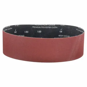 GRAINGER 63642572606 Sanding Belt, 4 Inch W X 36 Inch L, Aluminum Oxide, 100 Grit, Y Wt Polyester Backing | CP7PMJ 435Y99