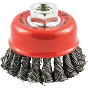 GRAINGER 66252838509 Wire Cup Brush, Knotted, Arbor Hole Mounting, Brush Size 2-3/4 | AX3MWN 443M03