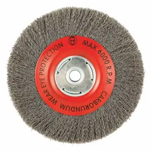 GRAINGER 66252838529 Wire Wheel Brush, 8 Inch Brush Dia, 5/8 Inch Arbor Hole, 0.014 Inch Wire Dia | CQ7ZAC 443M11