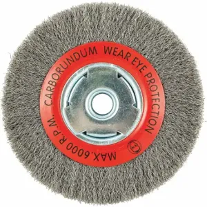 GRAINGER 66252838533 Wire Wheel Brush, 6 Inch Brush Dia, 5/8 Inch Arbor Hole, 0.012 Inch Wire Dia | CQ7ZAA 443M49