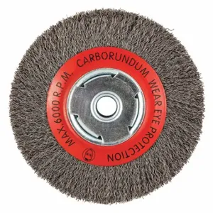 GRAINGER 66252838542 Wire Wheel Brush, 6 Inch Brush Dia, 2 Inch Arbor Hole, 0.014 Inch Wire Dia | CQ7YZB 443N11