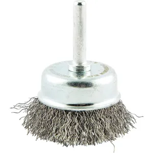 GRAINGER 66252838551 Wire Cup Brush, Crimped, Shank Mounting, Brush Size 2-3/4 | AX3MUR 443M16