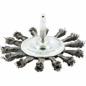 GRAINGER 66252838556 Wire Wheel Brush, 3 1/4 Inch Brush Dia, No Arbor Arbor Hole, 0.014 Inch Wire Dia | CQ7YYL 443M24