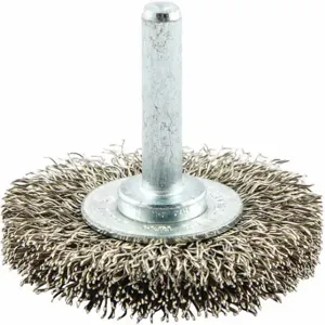 GRAINGER 66252838561 Wire Wheel Brush, 2 Inch Brush Dia, No Arbor Arbor Hole, 0.012 Inch Wire Dia | CQ7YYK 443M20