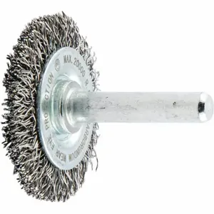 GRAINGER 66252838574 Wire Wheel Brush, 1 1/2 Inch Brush Dia, No Arbor Arbor Hole, 0.012 Inch Wire Dia | CQ7YYD 443M61