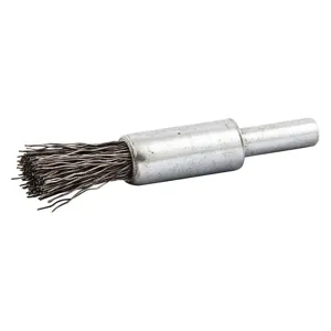 GRAINGER 66252838575 Wire End Brush, Crimped, 1/4 Shank, 1/2 Brush Size, Carbon Steel | AX3MCZ 443N26