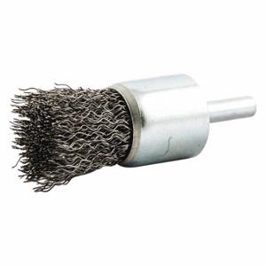 GRAINGER 66252838586 End Brush, 1 Inch Brush Dia, 1/4 Inch Abrasive Shank Size, 0.012 Inch Wire Dia | CP9EHQ 443M96