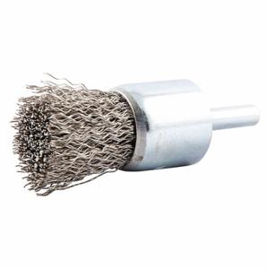 GRAINGER 66252838589 End Brush, 1 Inch Brush Dia, 1/4 Inch Abrasive Shank Size, 0.012 Inch Wire Dia | CP9EHR 443M37