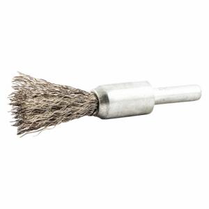 GRAINGER 66252838590 End Brush, 1/2 Inch Brush Dia, 1/4 Inch Abrasive Shank Size, 0.008 Inch Wire Dia | CP9EHV 443M98