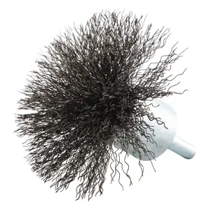 GRAINGER 66252838591 Wire End Brush, Crimped, 1/4 Shank, 3 Brush Size | AX3MCY 443M30