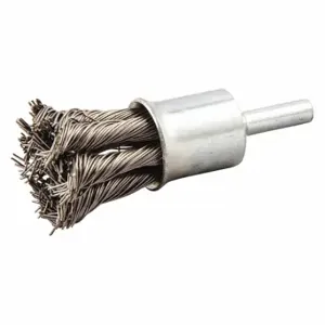 GRAINGER 66252838595 End Brush, 3/4 Inch Brush Dia, 1/4 Inch Abrasive Shank Size, 0.02 Inch Wire Dia | CP9EJC 443M35