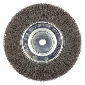 GRAINGER 66252838601 Wire Wheel Brush, 10 Inch Brush Dia, 3/4 Inch Arbor Hole, 0.014 Inch Wire Dia | CQ7YYH 443N01