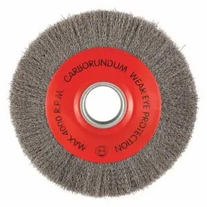 GRAINGER 66252838603 Wire Wheel Brush, 10 Inch Brush Dia, 2 Inch Arbor Hole, 0.014 Inch Wire Dia | CQ7ZAB 443N45