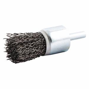 GRAINGER 66252838606 End Brush, 1 Inch Brush Dia, 1/4 Inch Abrasive Shank Size, 0.02 Inch Wire Dia | CP9EHT 443M86