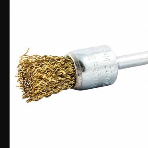 GRAINGER 66252838631 End Brush, 3/4 Inch Brush Dia, 1/4 Inch Abrasive Shank Size, 0.02 Inch Wire Dia, Brass | CP9EJE 443N99