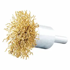 GRAINGER 66252838638 End Brush, 1 1/2 Inch Brush Dia, 1/4 Inch Abrasive Shank Size, 0.02 Inch Wire Dia | CR3CPR 443P43