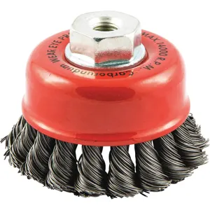 GRAINGER 66252838690 Wire Cup Brush, Knotted, Arbor Hole Mounting, Brush Size 2-3/4 | AX3NAL 443P08