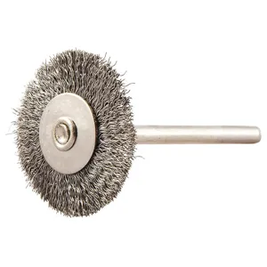 GRAINGER 66252838715 Wire Wheel Brush, Crimped, Shank Mounting, Brush Dia. 1 | AX3MPM 443N98