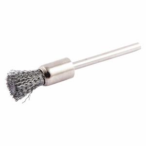 GRAINGER 66252838723 End Brush, 5/16 Inch Brush Dia, 1/8 Inch Abrasive Shank Size, 0.005 Inch Wire Dia | CP9EJF 443P40