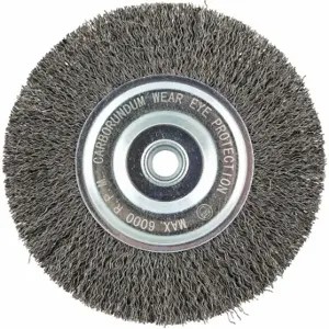 GRAINGER 66252838766 Wire Wheel Brush, 6 Inch Brush Dia, 5/8 Inch Arbor Hole, 0.014 Inch Wire Dia | CQ7YZL 443M67