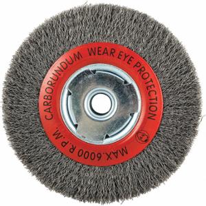 GRAINGER 66252838768 Wire Wheel Brush, 6 Inch Brush Dia., 5/8 Inch Arbor Hole, 0.014 Inch Wire Dia. | CN2TCL 66252838684 / 443N80