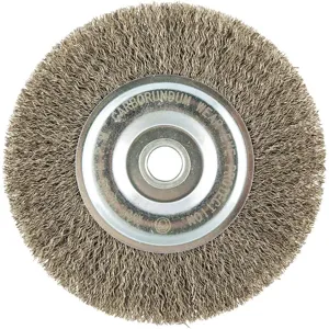 GRAINGER 66252838771 Wire Wheel Brush, Crimped, Arbor Hole Mounting, Brush Dia. 6 | AX3NAF 443N16