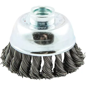 GRAINGER 66252838785 Wire Cup Brush, Knotted, Arbor Hole Mounting, Brush Size 3 | AX3MXL 443M04