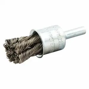 GRAINGER 66252838805 End Brush, 3/4 Inch Brush Dia, 1/4 Inch Abrasive Shank Size, 0.014 Inch Wire Dia | CP9EJB 443M38