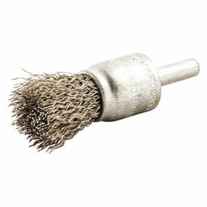 GRAINGER 66252838811 End Brush, 3/4 Inch Brush Dia, 1/4 Inch Abrasive Shank Size, 0.012 Inch Wire Dia | CP9EHZ 443N23