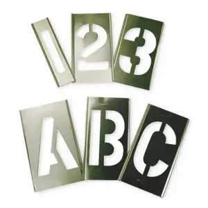 GRAINGER 6A232 Stencil, 0 To 9/A To Z/Punctuation, 3 Inch Character Height, 1 1/2 Inch Character Wd | CQ2HZD