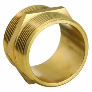 GRAINGER 6AKC9 Fire Hose Adapter, 2 1/2 Inch Compatible Pipe Size, NST x NST, Straight, Brass, Hex | CP9KUD