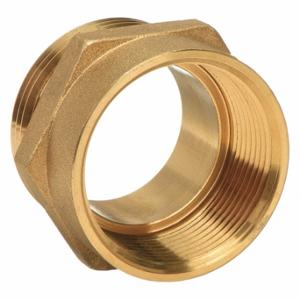 GRAINGER 6AKD1 Fire Hose Adapter, 1 Inch 1 1/2 Inch Compatible Pipe Size, NPT x NST, Straight, Brass | CP9KUQ
