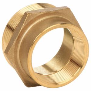 GRAINGER 6AKD3 Fire Hose Adapter, 2 Inch 2 1/2 Inch Compatible Pipe Size, NPT x NST, Straight, Brass | CP9KUE