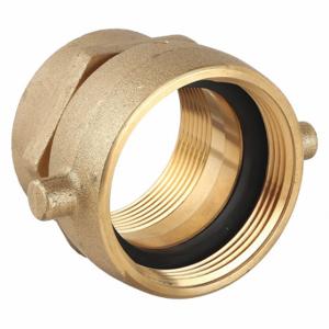 GRAINGER 6AKD6 Fire Hose Adapter, 2 1/2 Inch Compatible Pipe Size, NPT x NST, Straight, Brass, NPT | CP9KUC