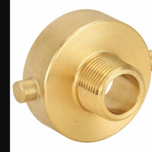 GRAINGER 6AKE4 Fire Hose Adapter, 3/4 Inch 1 1/2 Inch Compatible Pipe Size, NPT x NST, Brass, Pin Lug | CP9KUG