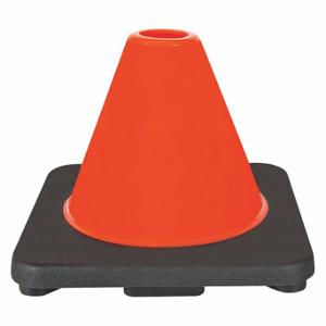 GRAINGER 6FGY9 Traffic Cone, Not Approved for Roadway Use, Non-Reflective, Black Base, 6 Inch Cone Height | CQ7QZM