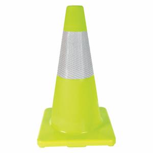 GRAINGER 6FHA6 Traffic Cone, Not Approved for Roadway Use, Reflective, 18 Inch Cone Height, Lime, Cone | CQ7QZU
