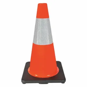 GRAINGER 6FHC2 Traffic Cone, Day or Low Speed Roadway 40 MPH or Less, Reflective, Black Base | CQ7RAR