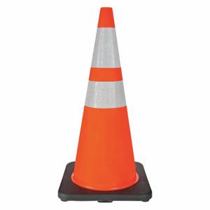 GRAINGER 6FHC3 Traffic Cone, NigHeight or High Speed Roadway 45 MPH or Higher, Reflective, Black Base | CQ7QZD
