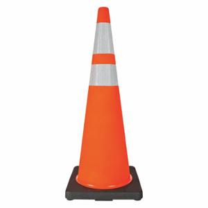 GRAINGER 6FHC4 Traffic Cone, NigHeight or High Speed Roadway 45 MPH or Higher, Reflective, Black Base | CQ7RAT