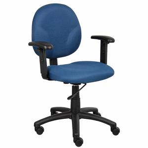 GRAINGER 6GNL8 Desk Chair, Adjustable Arm, Blue, Polyester, 275 lbs. Capacity | CH9ZLK