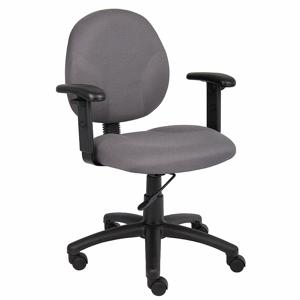 GRAINGER 6GNL9 Desk Chair, Adjustable Arm, Gray, Polyester, 275 lbs. Capacity | CH9ZLH